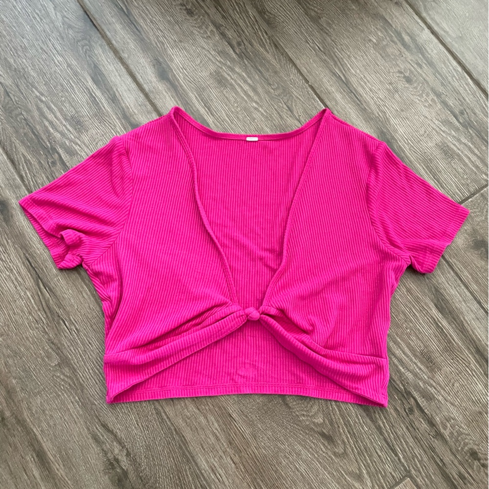 Alo Ribbed Knotty Short Sleeve